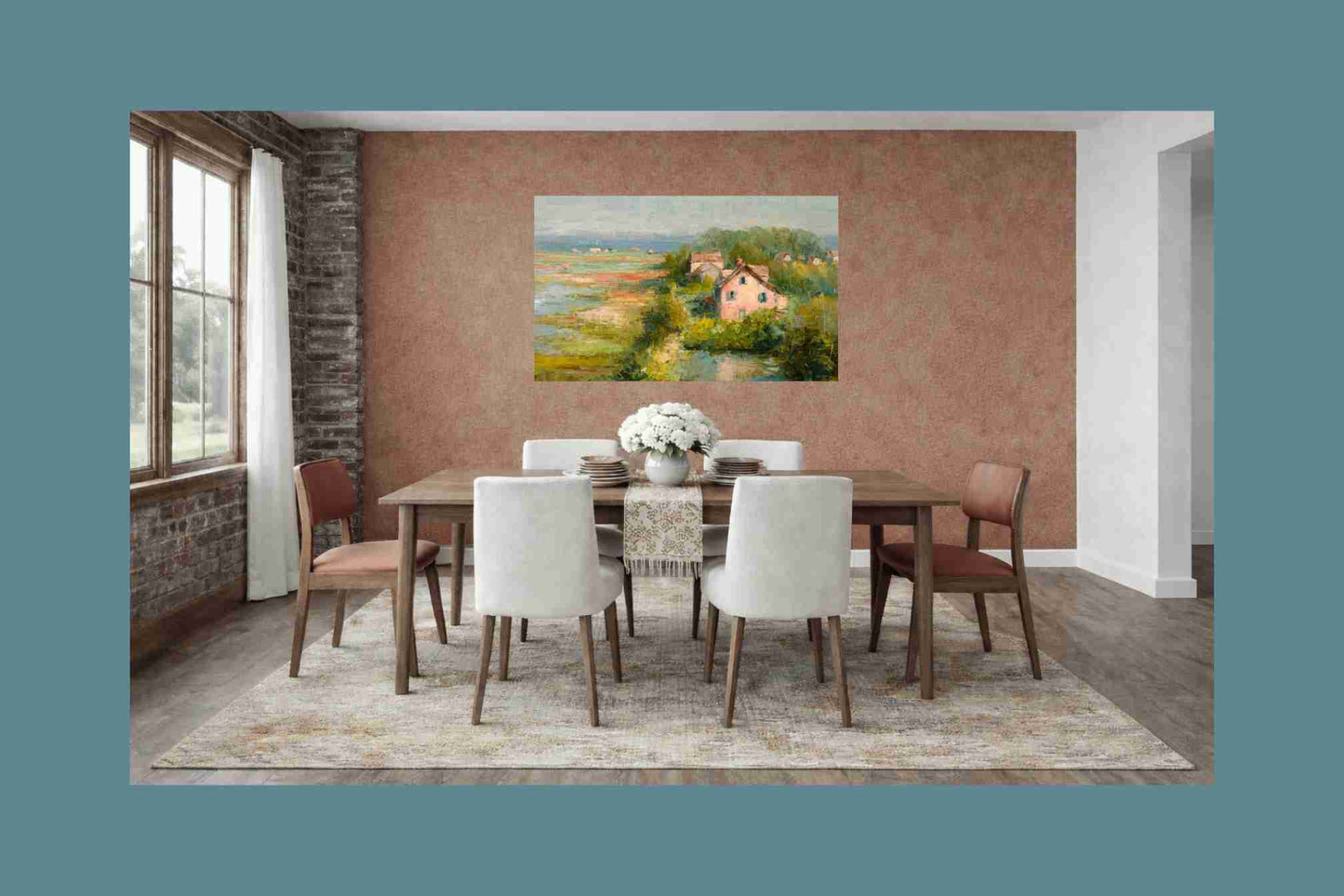 The Pink Cottage | Impressionist Print| Marsh Cottage Art| Coastal Wall Art| Giclée on Canvas, Wood, Metal & Fine Art Paper