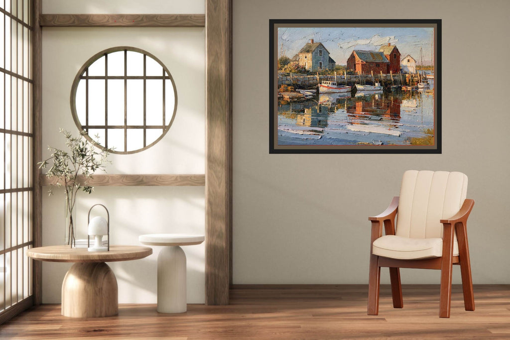 New England Boating| Coastal Homes and Ships Art| Giclee Paper- Wood- Metal- Canvas