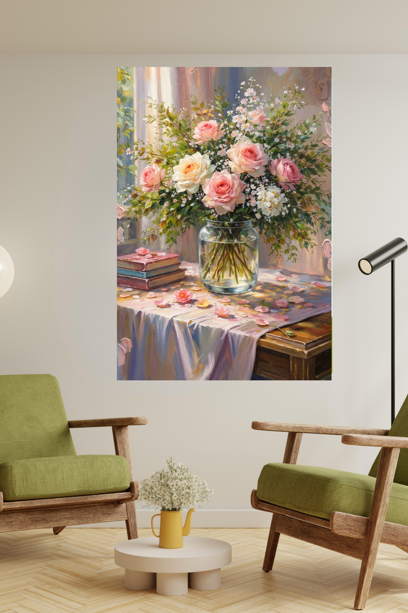 Soft Bouquets and Sunlight Serenity| Floral Print| Romantic Pink Roses in the Sunlight| Giclee Paper- Wood- Metal- Canva