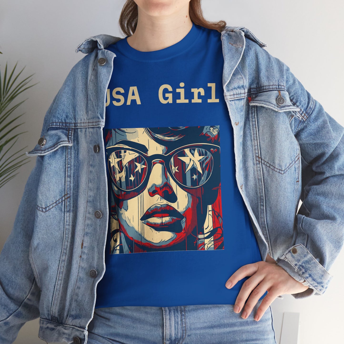 "USA Girl" - Amazing Unisex Heavy Cotton Short Sleeve Tee Shirts!