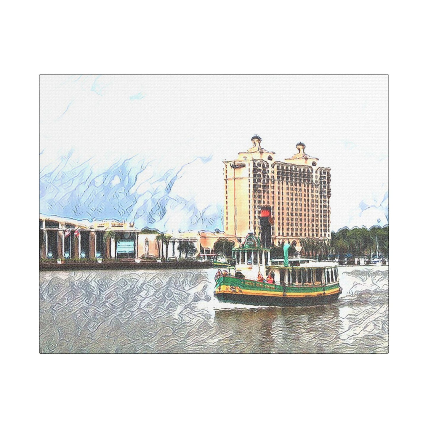 Savannah Ship- Art- Gallery Wrapped- Satin Stretched Canvas Gallery Wraps - No Frame Needed