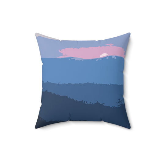 Sunset in the Mountains Faux Suede Square Pillow