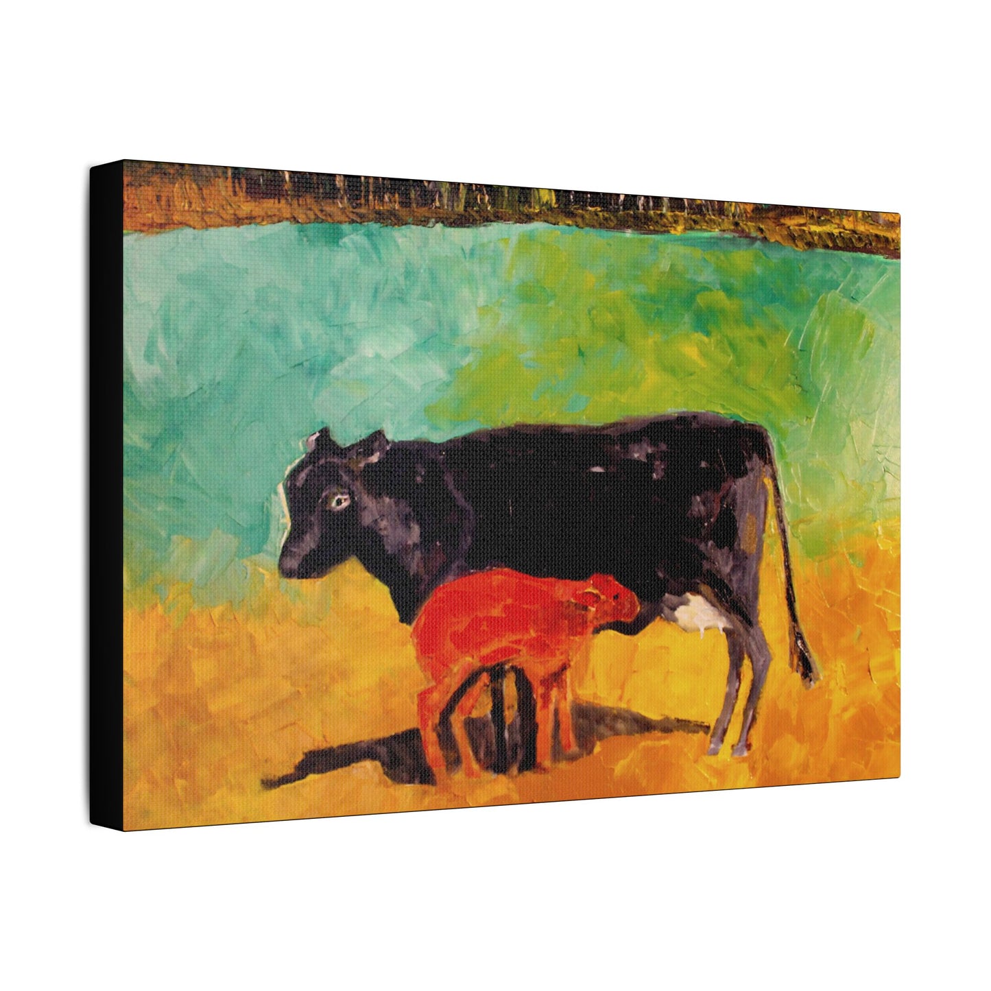 Alison's Calf - Art- Gallery Wrapped- Satin Stretched Canvas Gallery Wraps - No Frame Needed