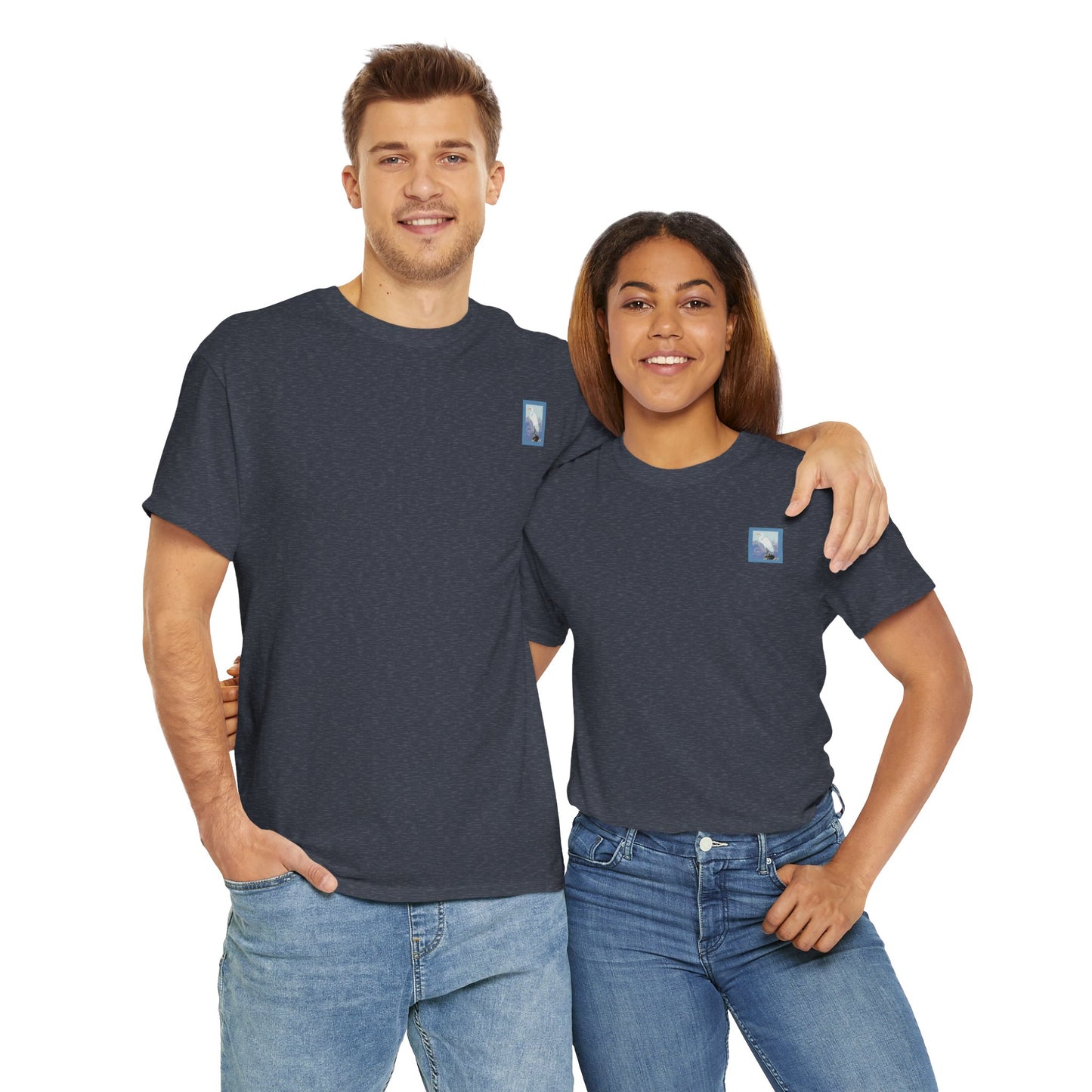 White Egret- Amazing Unisex Heavy Cotton Short Sleeve Tee Shirts!