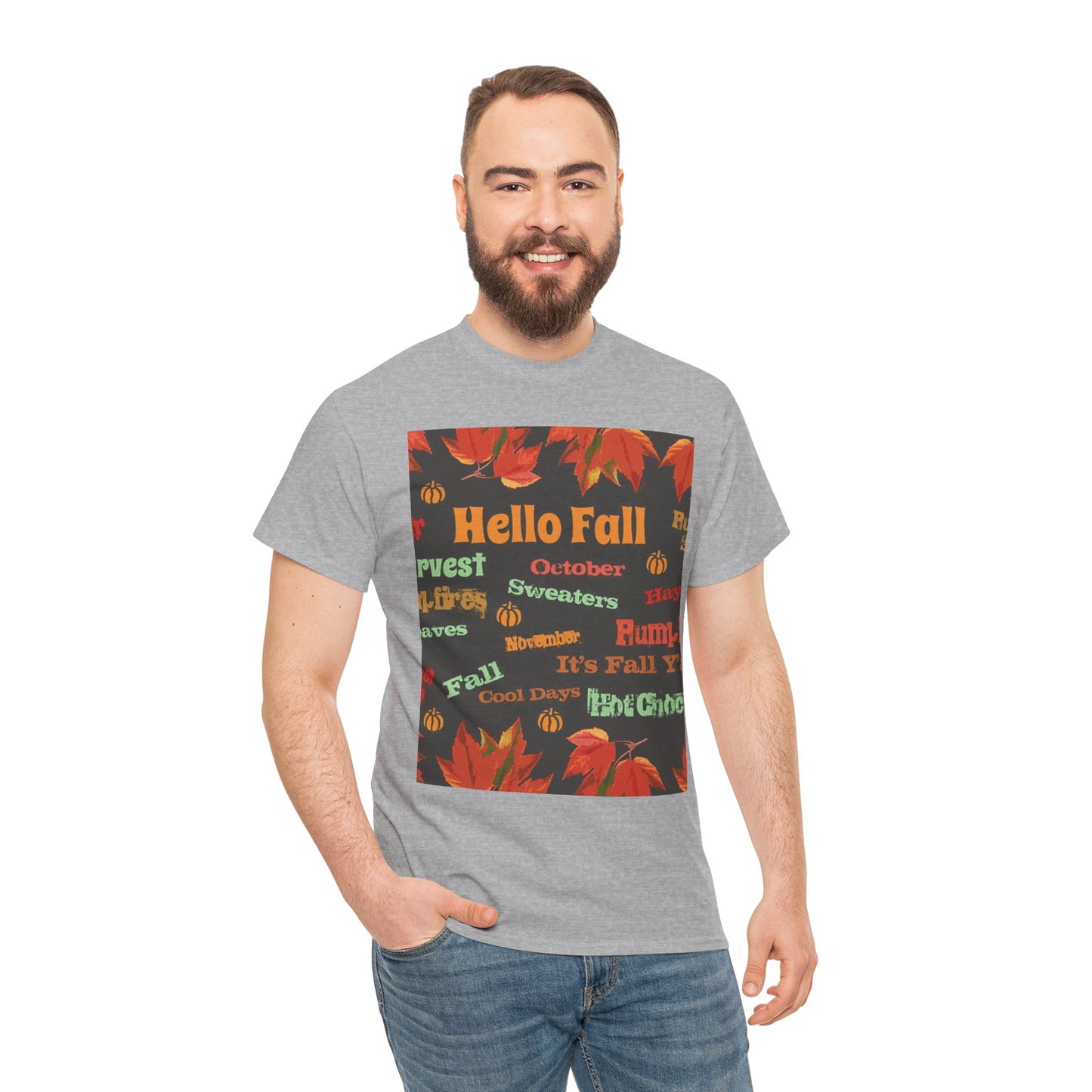 Hello Fall -Amazing Unisex Heavy Cotton Short Sleeve Tee Shirts!