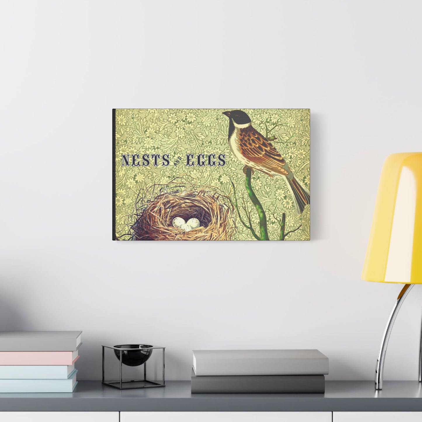 Nest and Bird Art- Gallery Wrapped- Satin Stretched Canvas Gallery Wraps - No Frame Needed