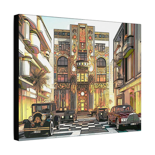 Art Deco Vintage- Art- Gallery Wrapped- Satin Stretched Canvas Gallery Wraps - No Frame Needed