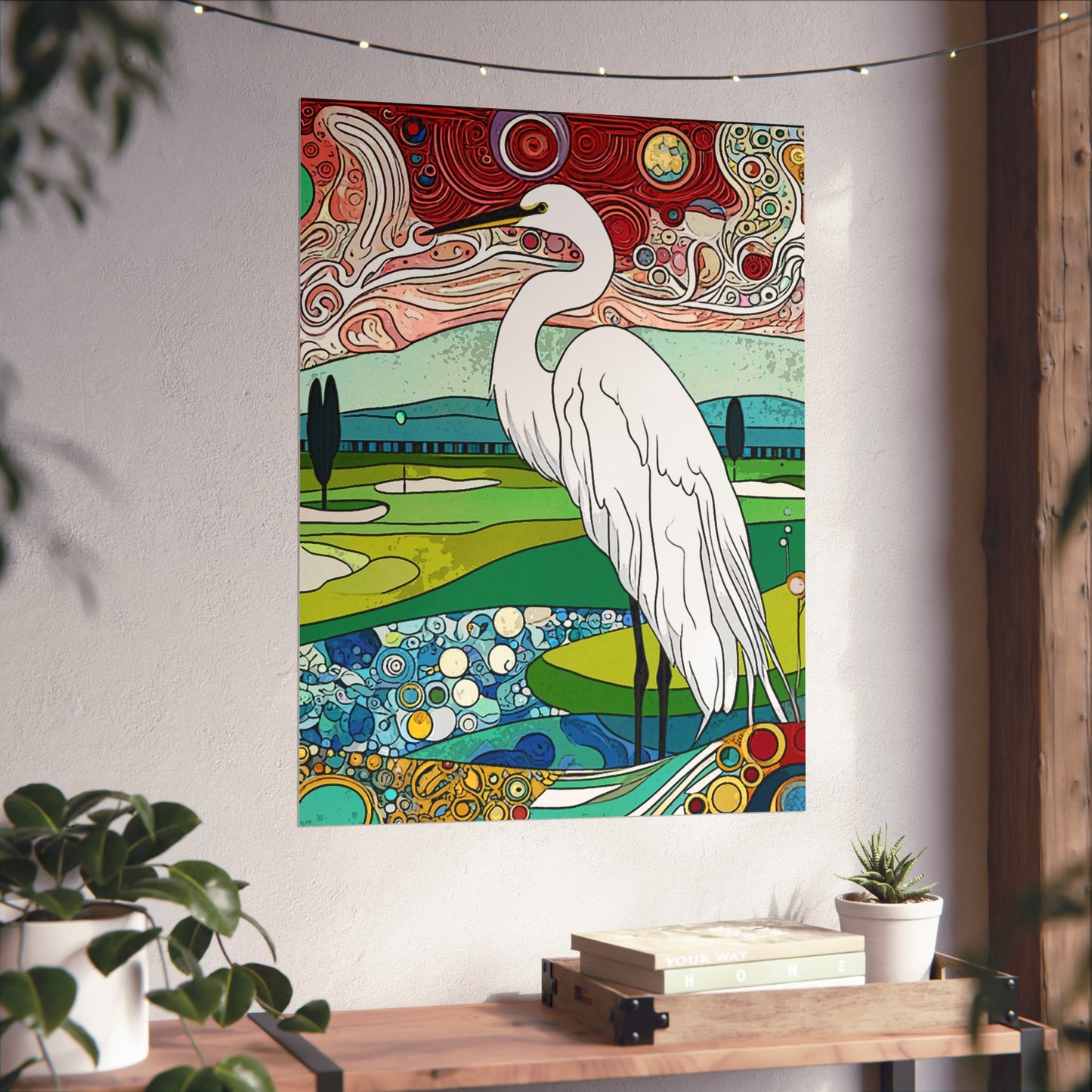 Florida Egret Art- Giclée Technique Fine Art Posters- No Frame