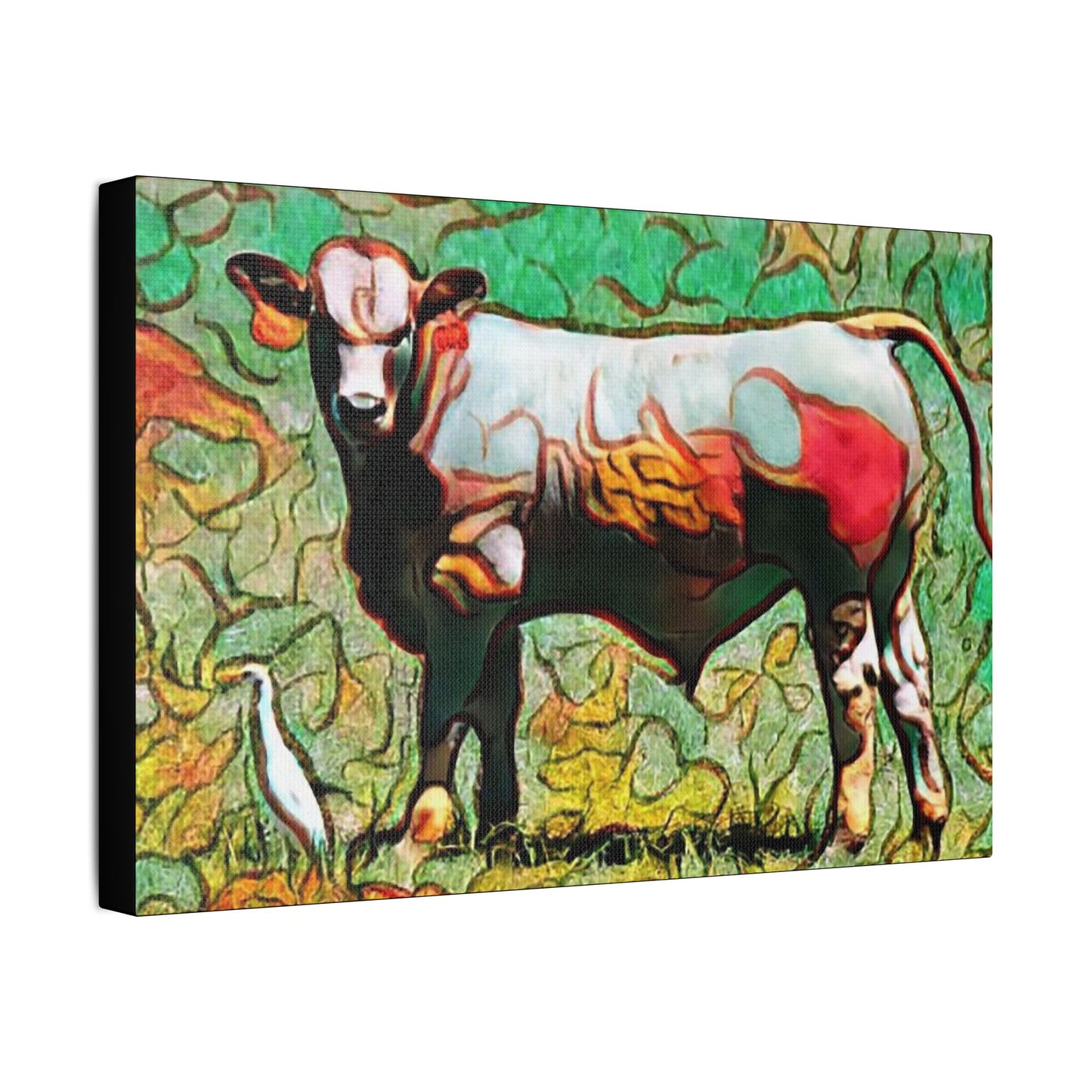 The Cow and Egert- Art- Gallery Wrapped- Satin Stretched Canvas Gallery Wraps - No Frame Needed