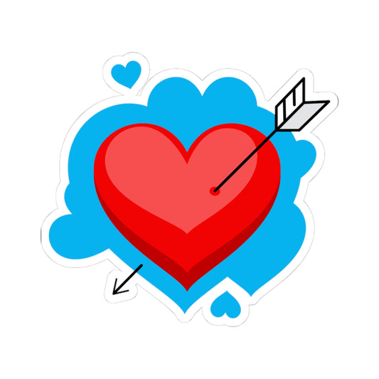 Vibrant Heart Arrow Kiss-Cut Stickers, Cute Laptop Decor, Love Gifts, Valentine's Day, Expressive Stickers, Fun Accessories