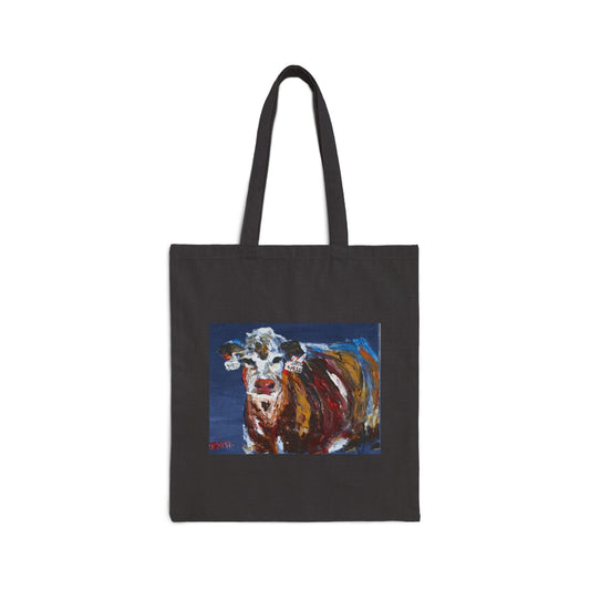"Cattle" Stylish Cotton Canvas Tote Bags, Stylish Cotton Canvas Tote Bag