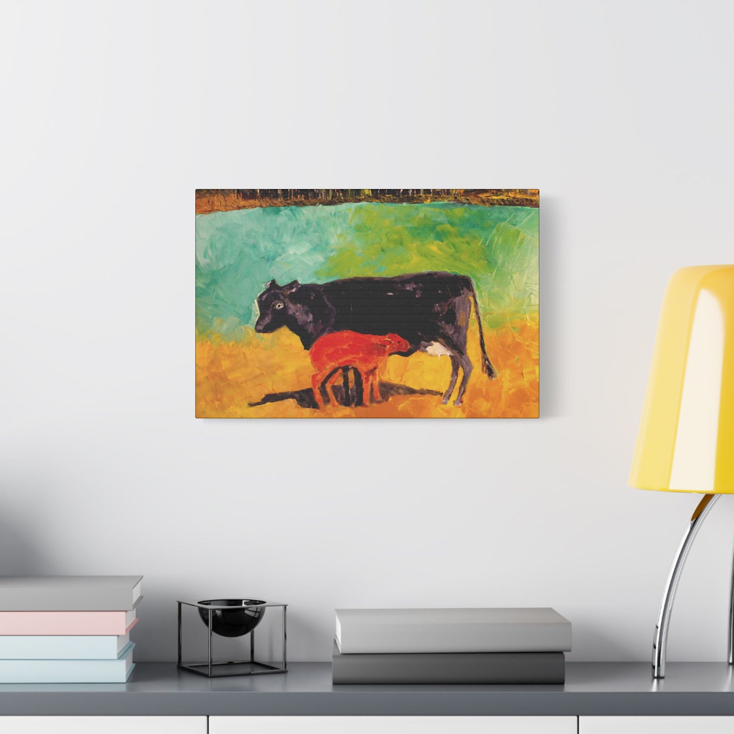 Alison's Calf - Art- Gallery Wrapped- Satin Stretched Canvas Gallery Wraps - No Frame Needed