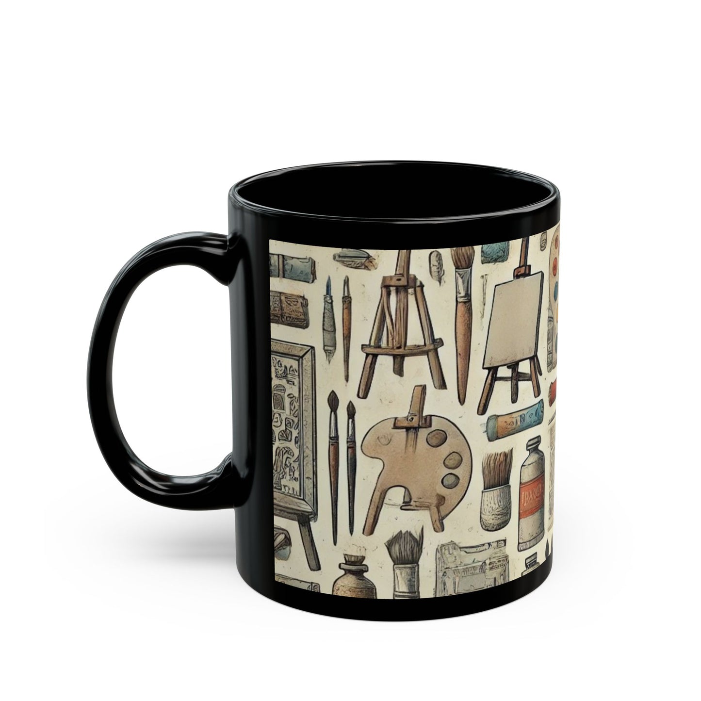 Artist Supplies- 11 oz or 15 oz Ceramic Black Mugs
