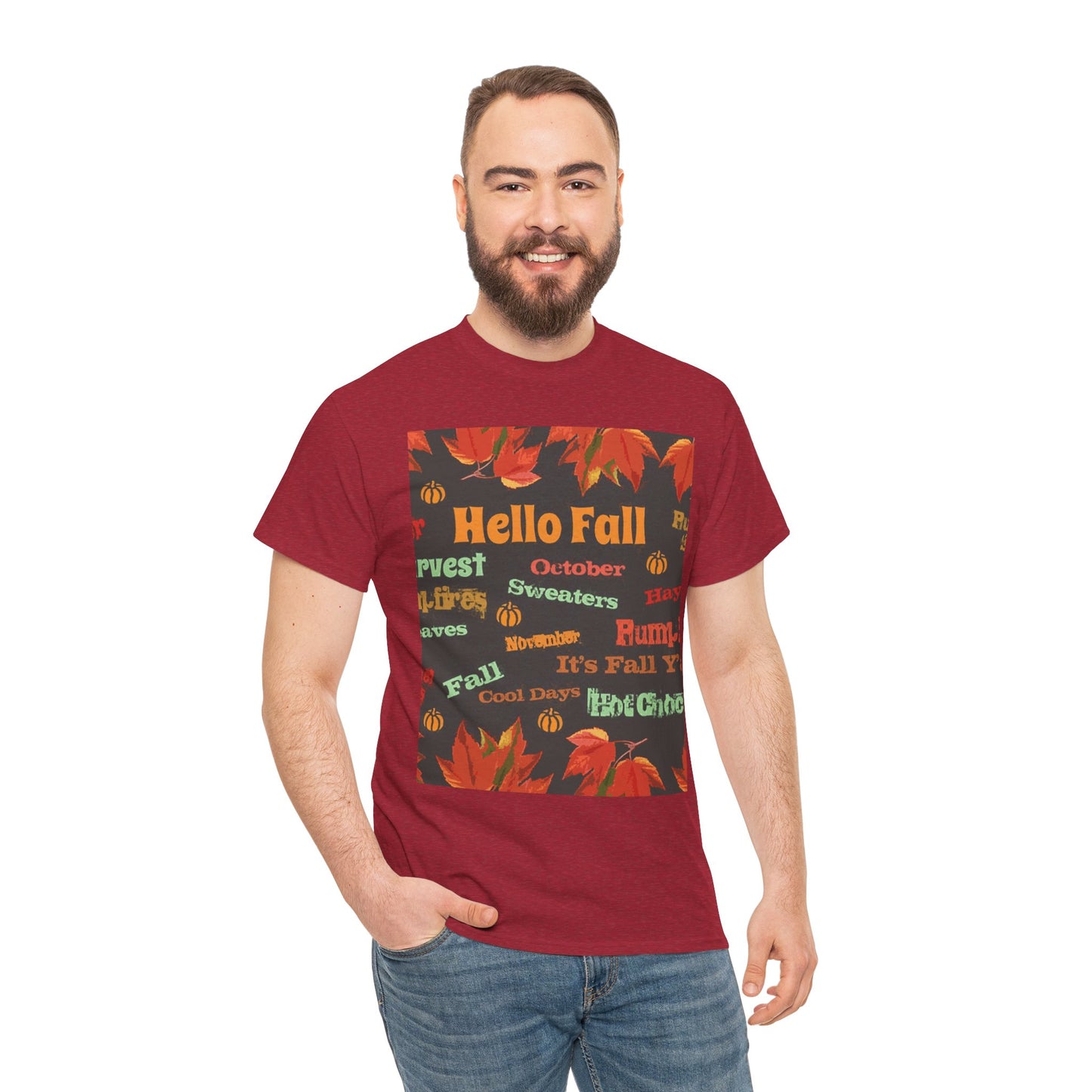 Hello Fall -Amazing Unisex Heavy Cotton Short Sleeve Tee Shirts!