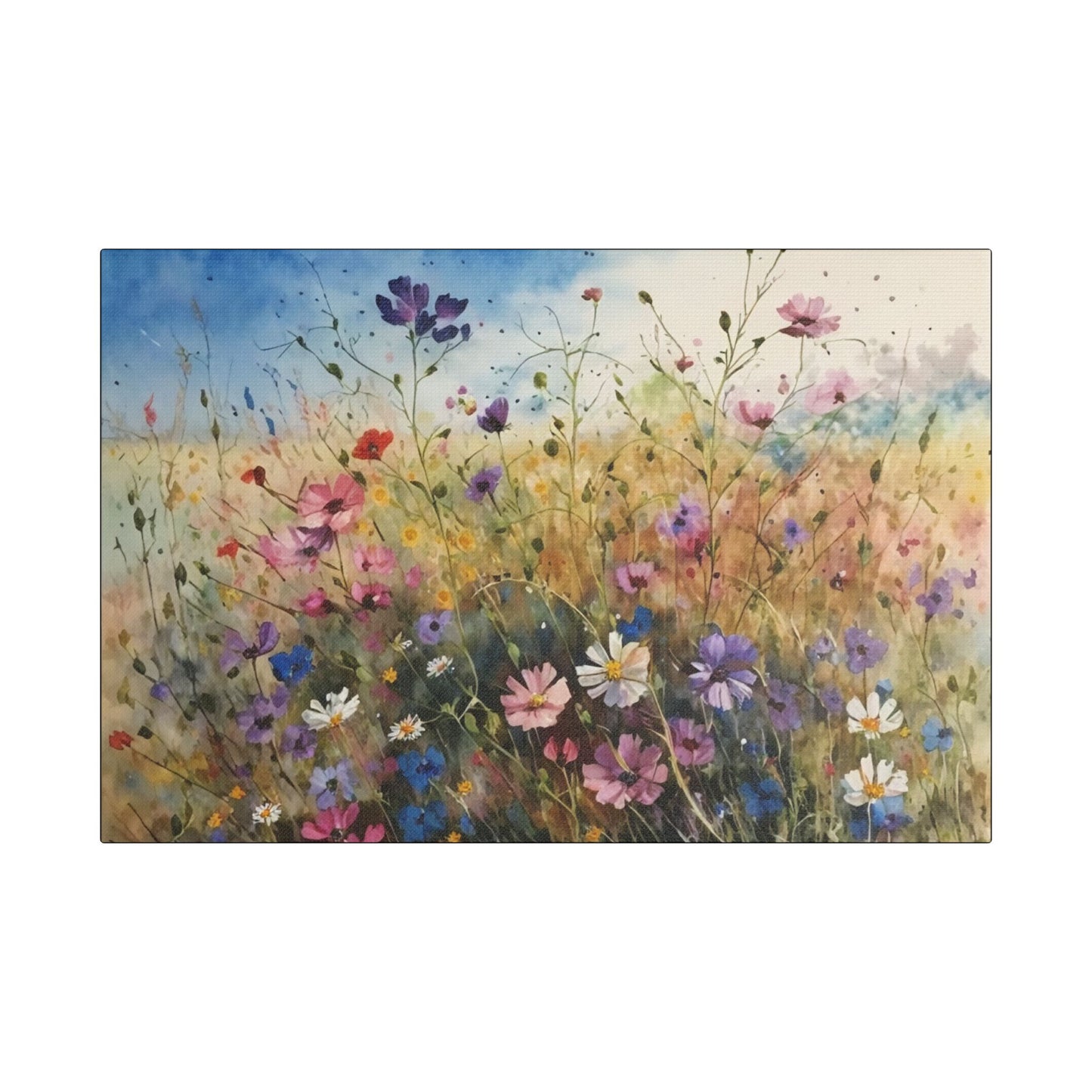 Wildflower Morning- Art- Gallery Wrapped- Satin Stretched Canvas Gallery Wraps - No Frame Needed