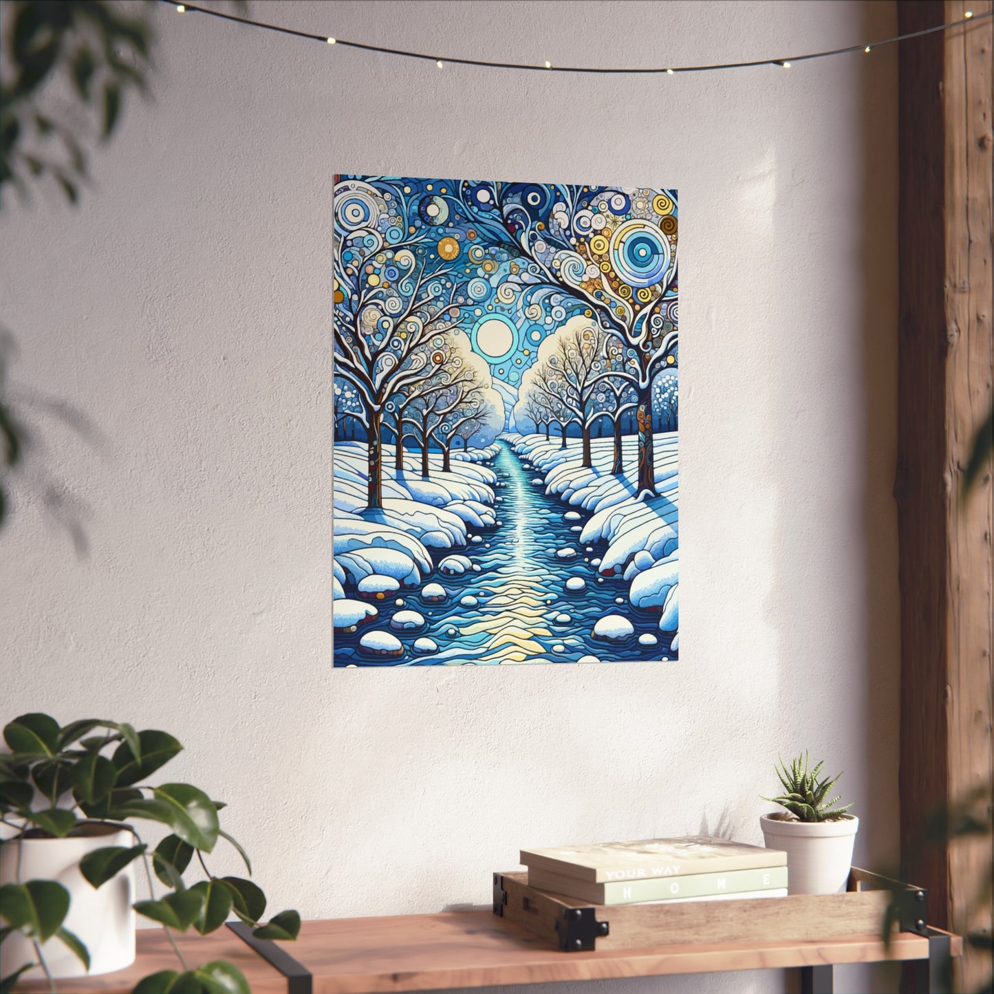 Winter Stream- Art- Giclée Technique Fine Art Posters- No Frame