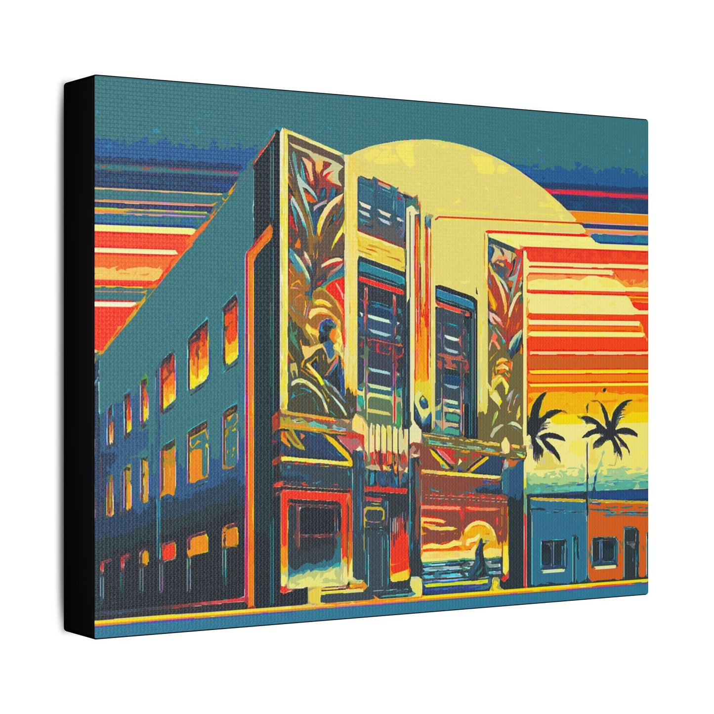 Art Deco Theatre- Art- Gallery Wrapped- Satin Stretched Canvas Gallery Wraps - No Frame Needed