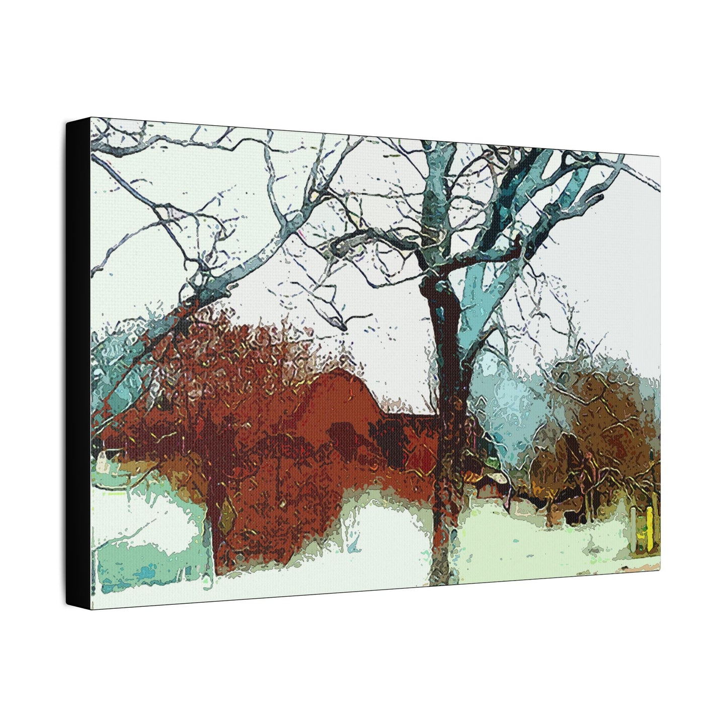 Barn in the Woods- Art- Gallery Wrapped- Satin Stretched Canvas Gallery Wraps - No Frame Needed