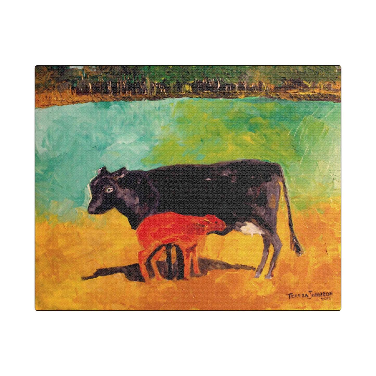 Alison's Calf - Art- Gallery Wrapped- Satin Stretched Canvas Gallery Wraps - No Frame Needed