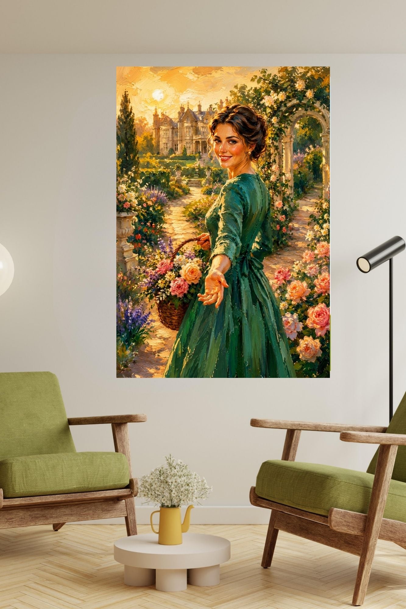 Join Me in my Garden | Romantic Garden Path | Impressionist Garden Wall Art | Giclée Paper • Wood • Metal • Canvas
