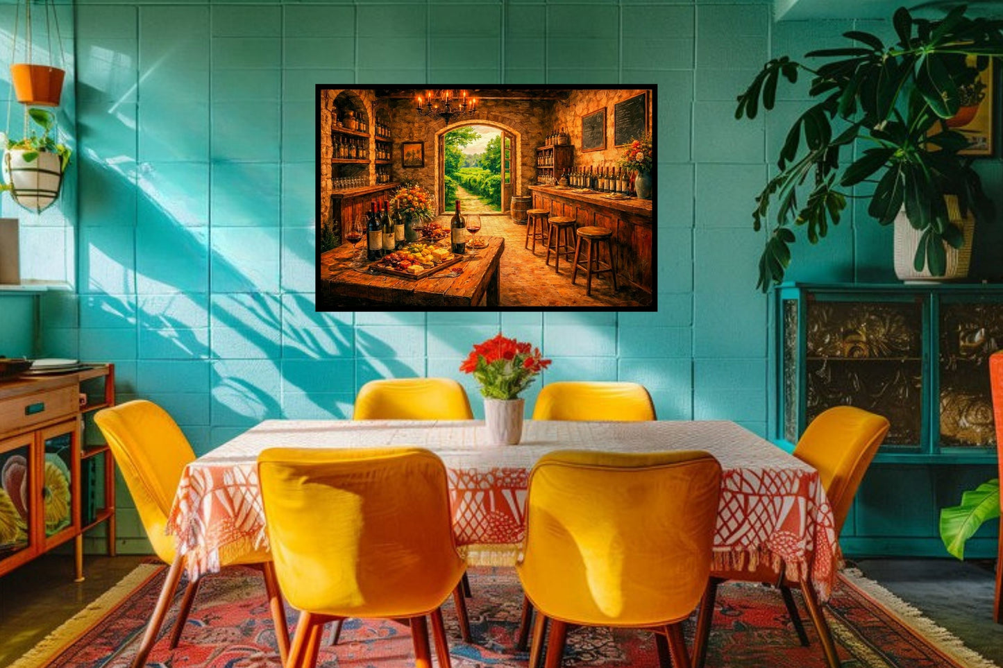 Rustic Wine Tasting Room | Wine Country Art | Giclée Paper • Canvas • Birch Wood • Metal Panels