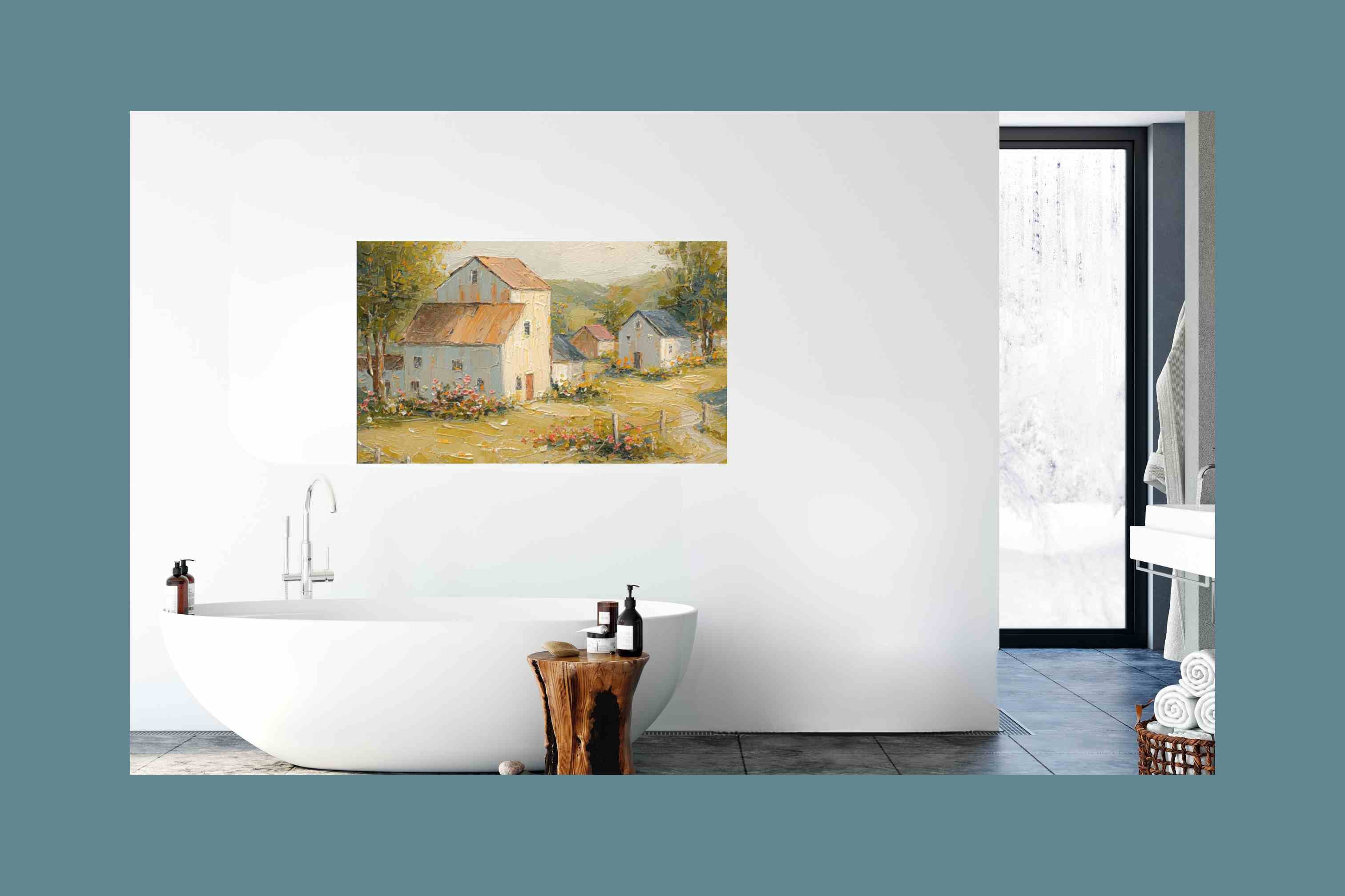 Tuscan Village Farmhouse |Impressionist Print| Italian Country| European Farmhouse Art| Giclée on Canvas, Wood, Metal & Fine Art Paper