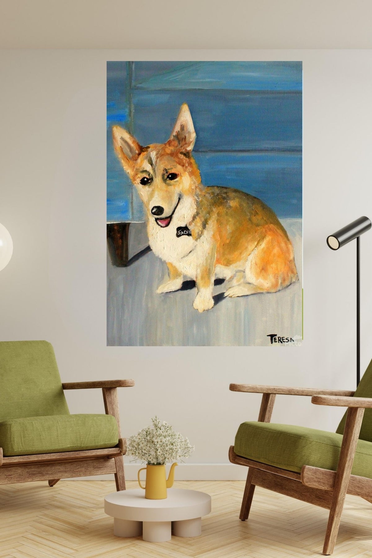 Welsh Corgi Dog | Country Farm Animal Art | Original Painting Print | Giclée Paper • Canvas • Wood • Metal
