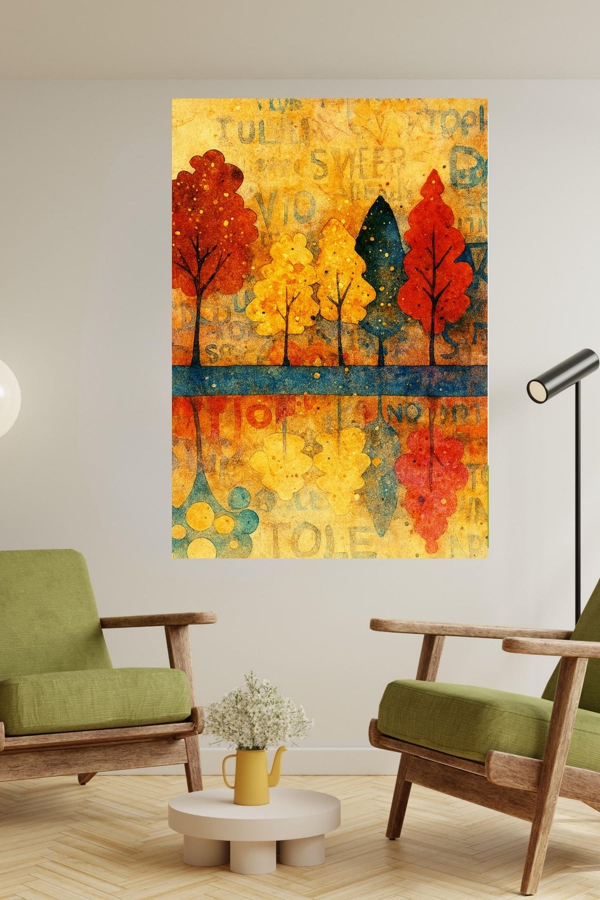 Autumn Rhythm | Mid Century Modern Fall Trees | Abstract Autumn Art | Giclée Paper • Wood • Metal • Canvas
