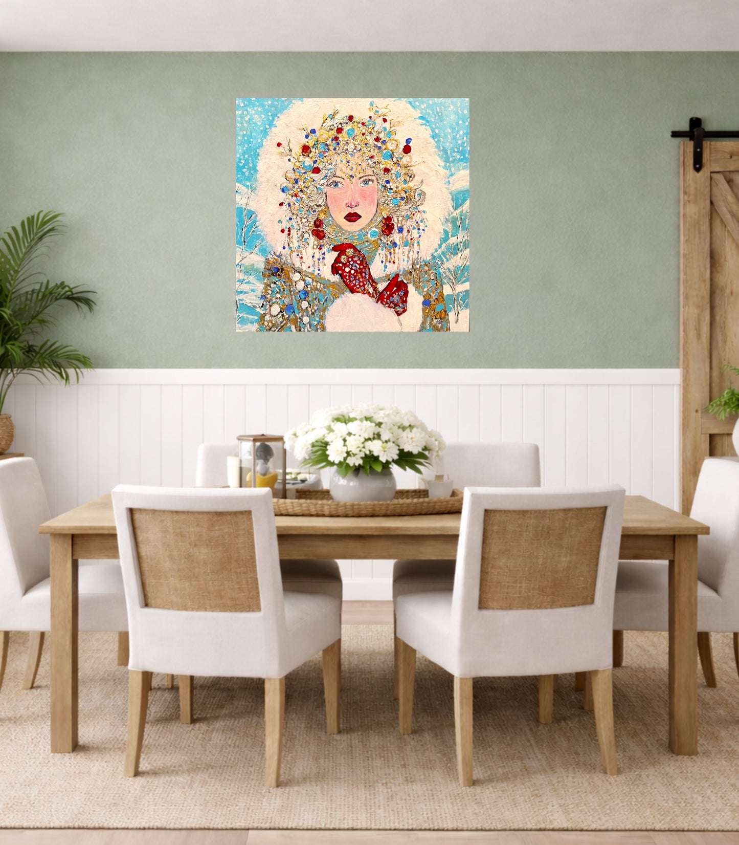 The Queen of Winter| Snow Beauty| Jewel Art| Giclee Paper- Wood- Metal- Canvas