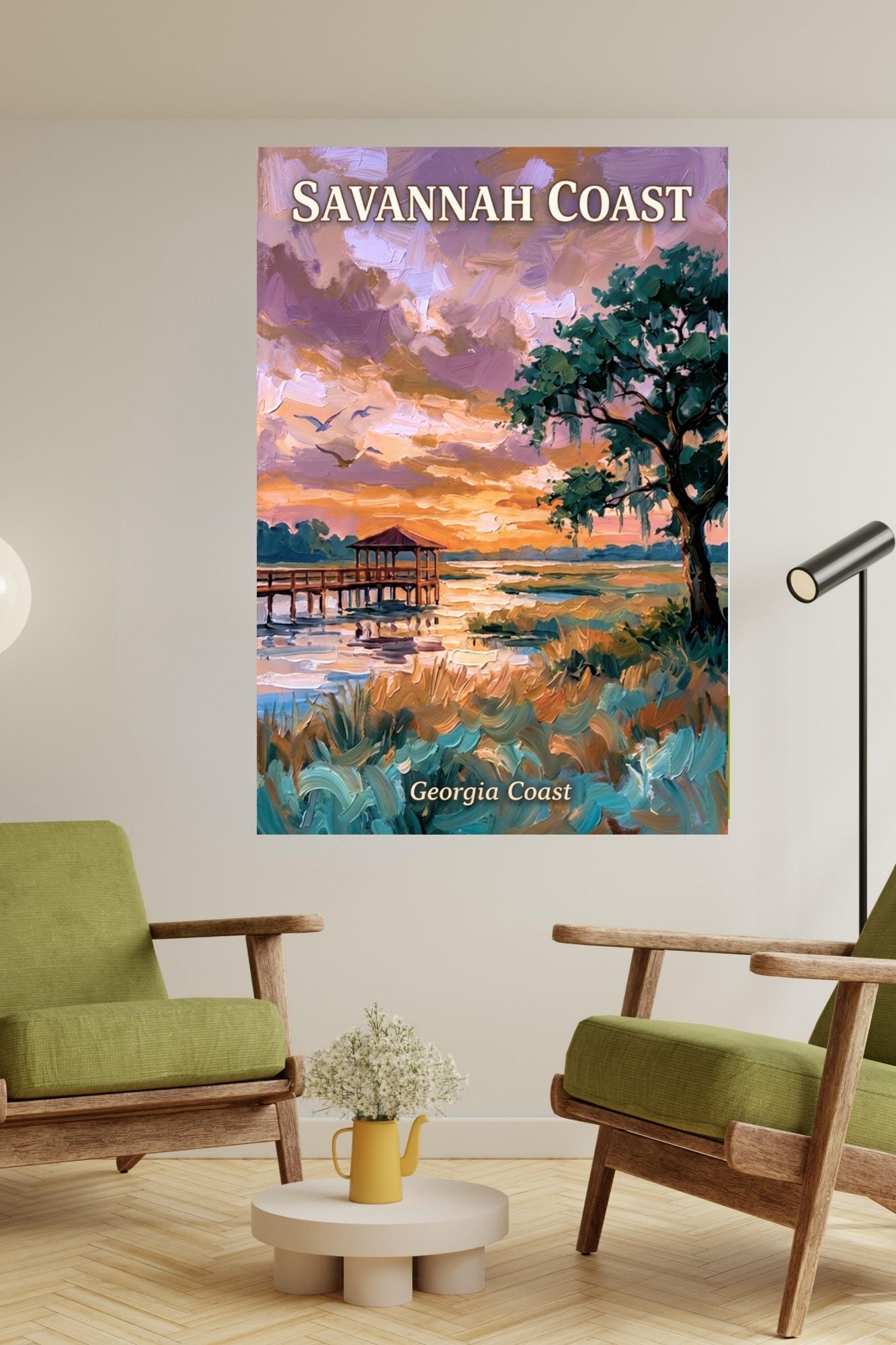 Savannah Coast At Sunset| Georgia Print| Lowlands Art| Giclee Paper- Wood- Metal- Canvas