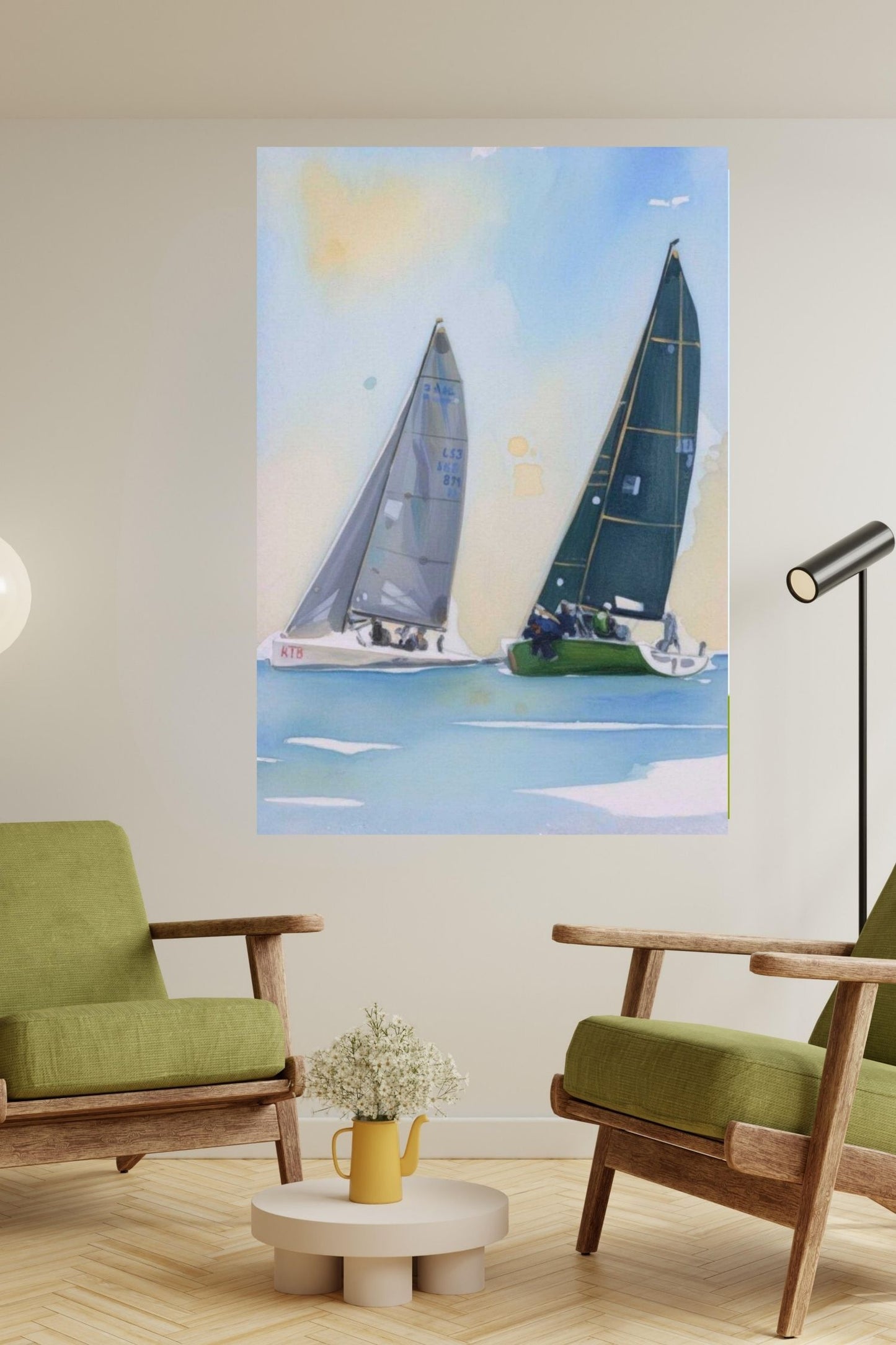 Summer Days Sailing Boats | Water Sports Art| Giclee Paper- Wood- Metal- Canvas