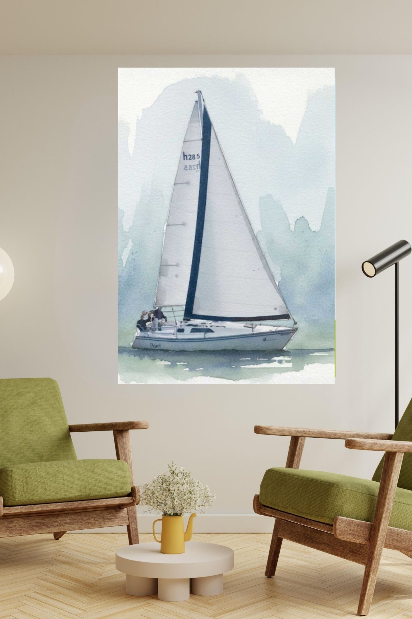 Sailing Boat | Water Sports Art| Prints, Giclee Paper, Giclee Canvas, Birch Wood, and Metal Panels