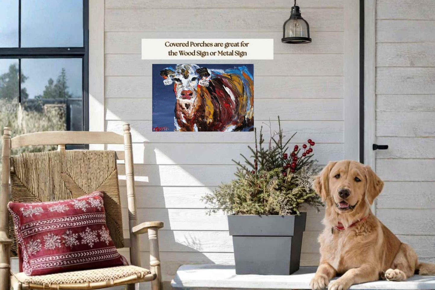 Pose for Me | Original Teresa Johnson Cow Art | Abstract Animal | Giclee Paper- Wood- Metal- Canvas