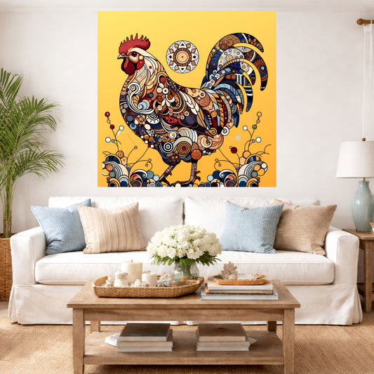 Glam Chicken| Modern Farm Art|  Prints, Canvas, Wood, or Metal Art