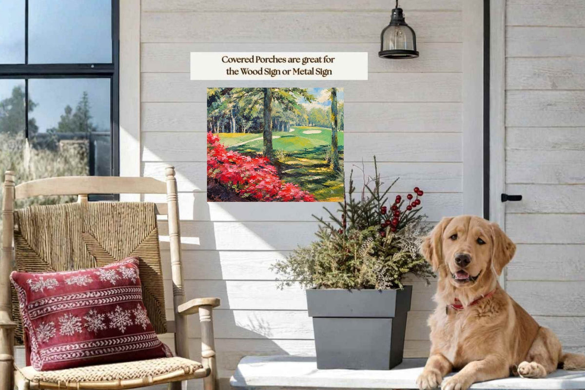 Azaleas Along the Fairway | Southern Golf Course Art | Giclée Paper • Wood • Metal • Canvas