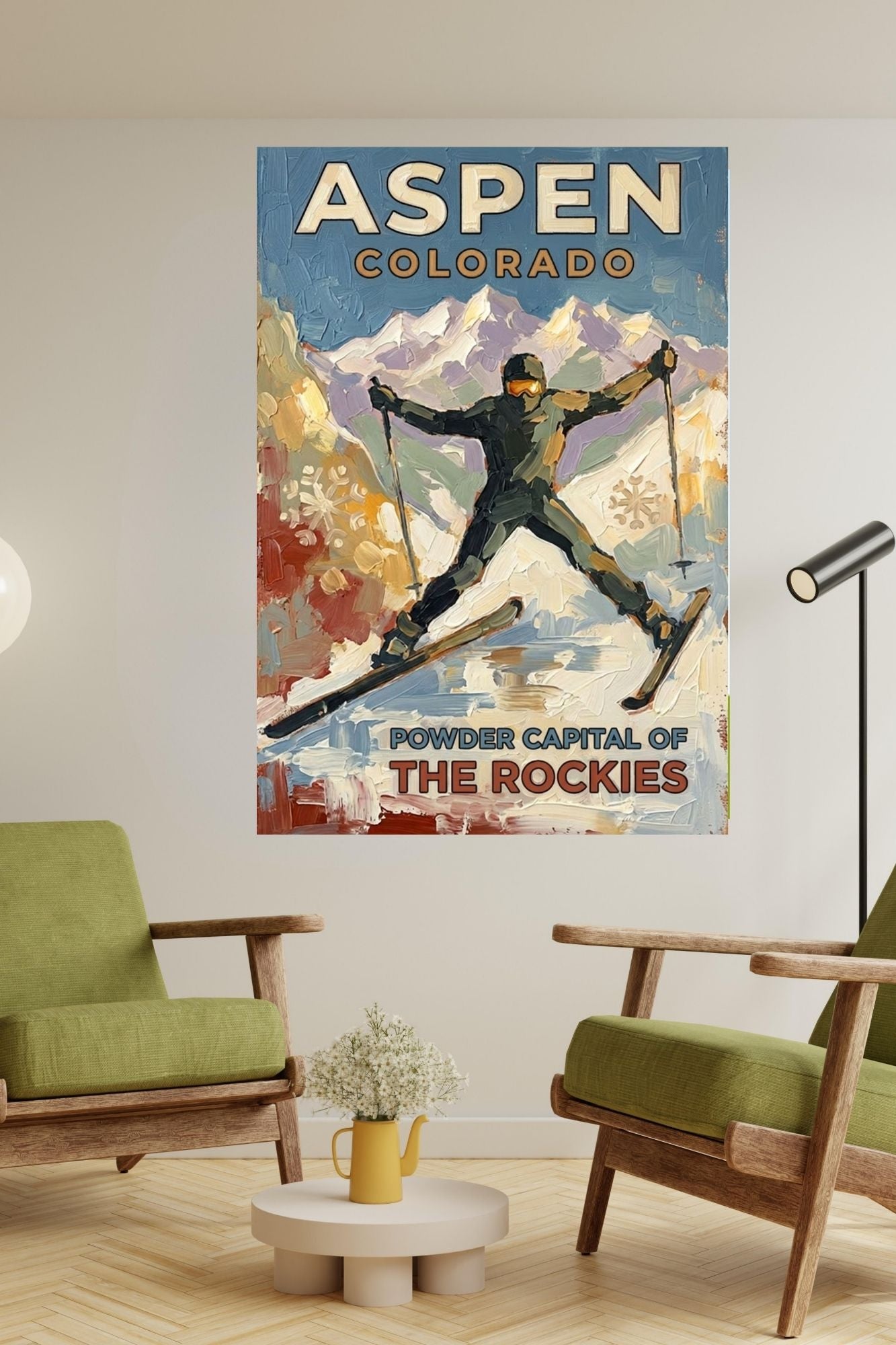 Aspen Colorado Powder Capital Of The Rockies| Snow Print| Giclee on Paper - Wood - Metal - Canvas