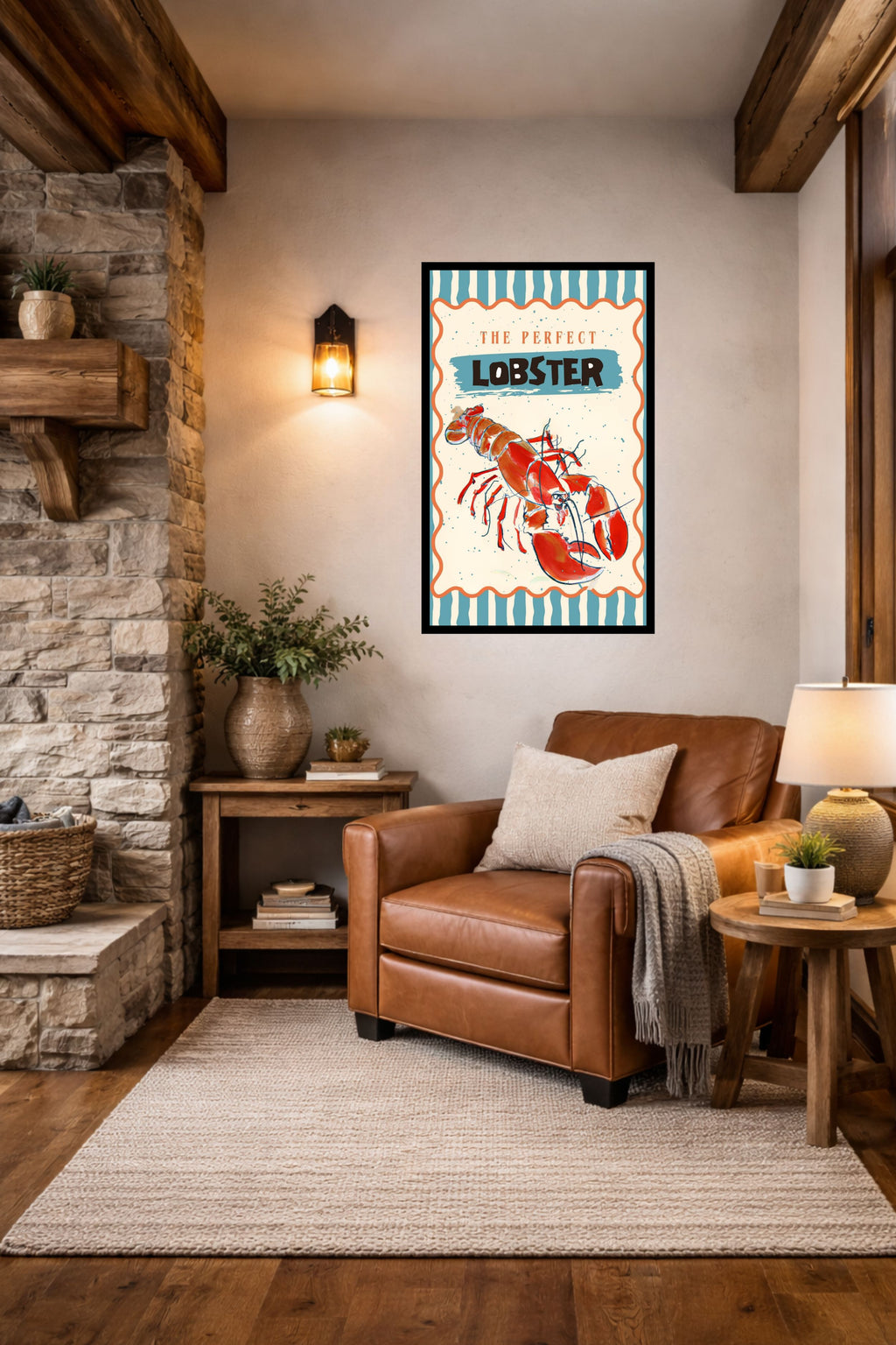 Perfect Lobster, Coastal Food, Maine, Prints, Canvas, Wood, or Metal Art