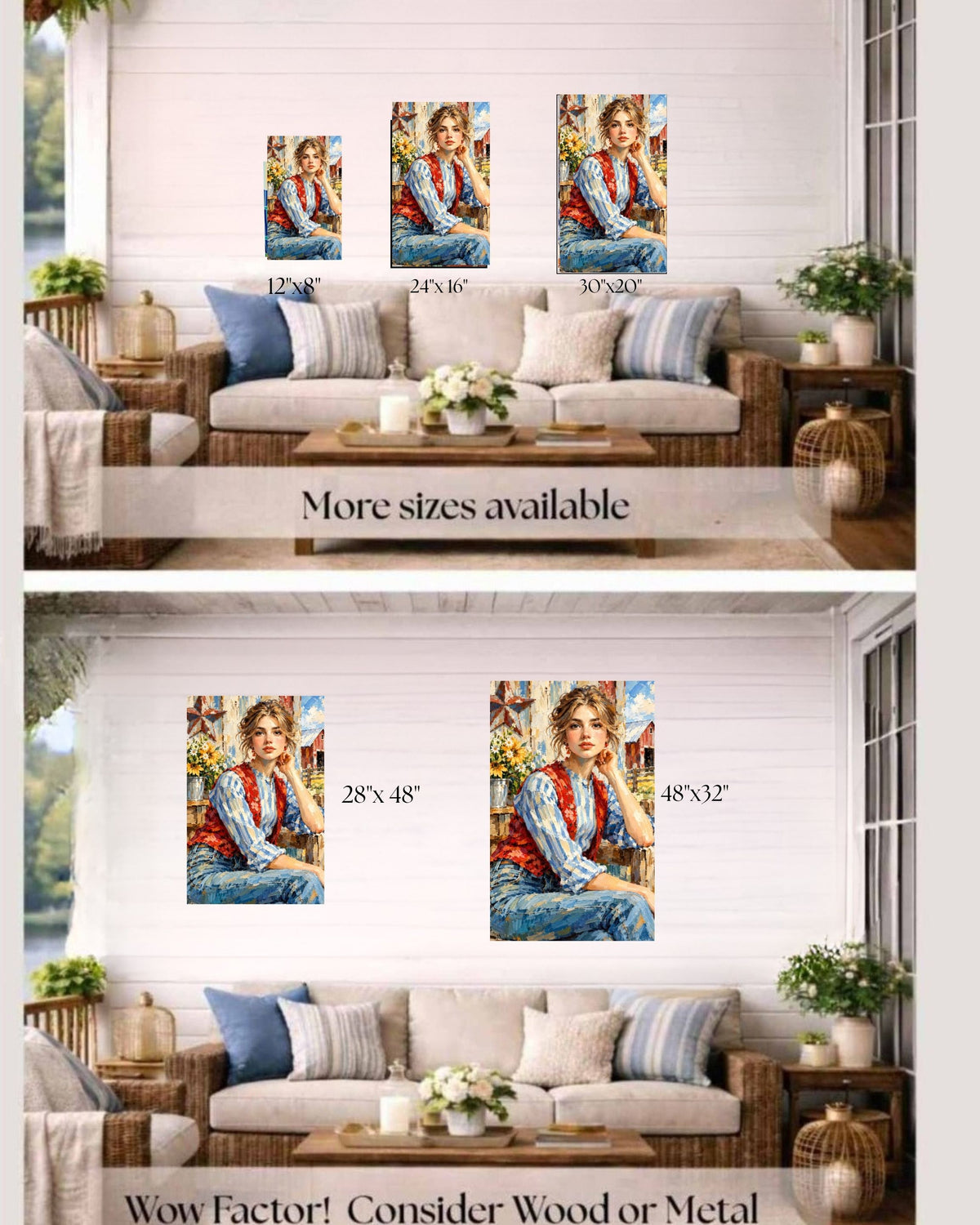 Farm Girl| |Modern Farm Art Prints, Canvas, Wood, or Metal Art