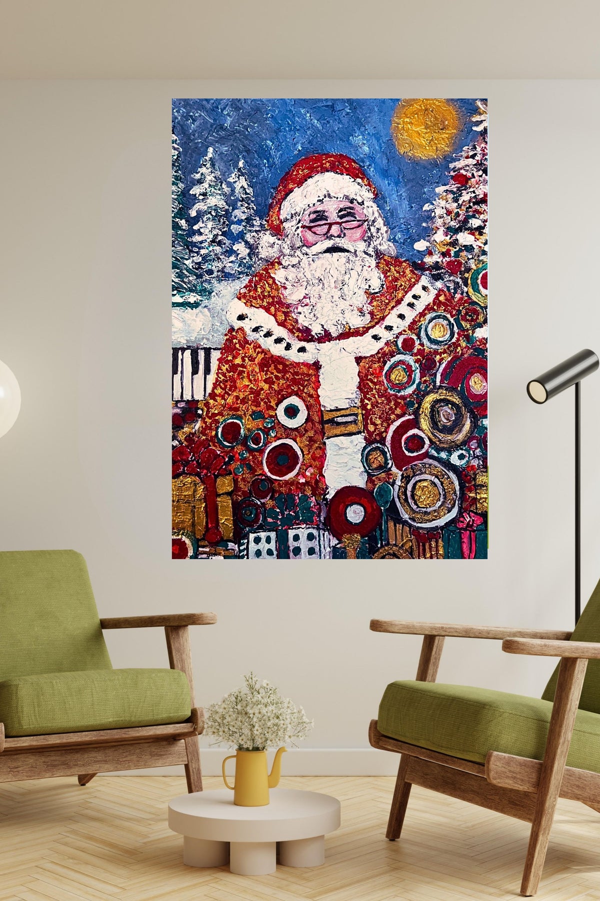 Santa's Magic | Vintage Style Christmas| Giclee Paper- Wood- Metal- Canvas