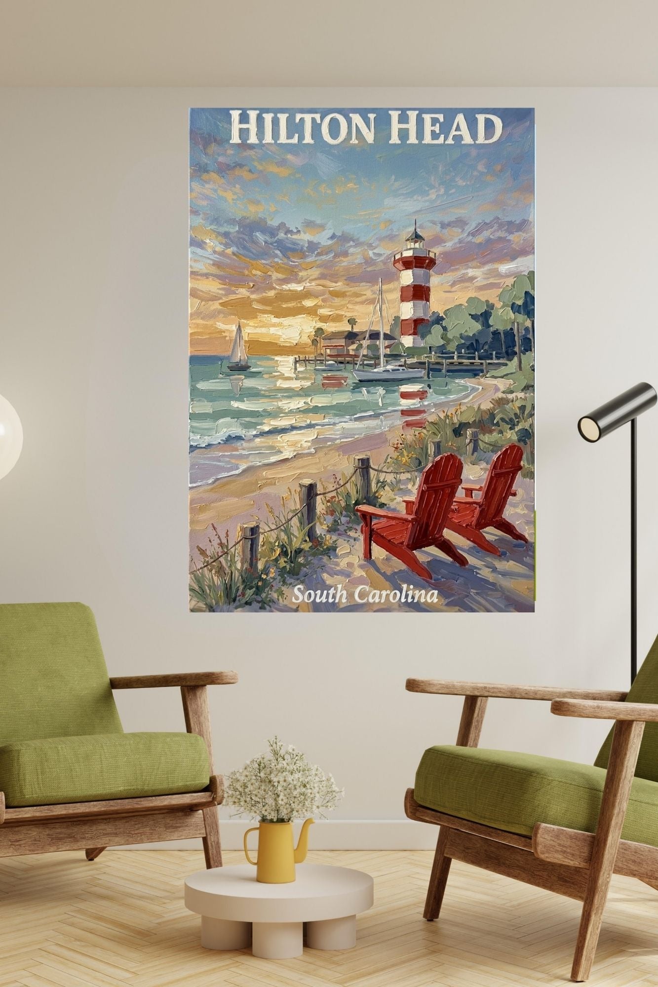 Hilton Head Sunset at Harbour Town Lighthouse | Ocean Print| Beach Art| Travel Poster| Giclee Paper- Wood- Metal- Canvas