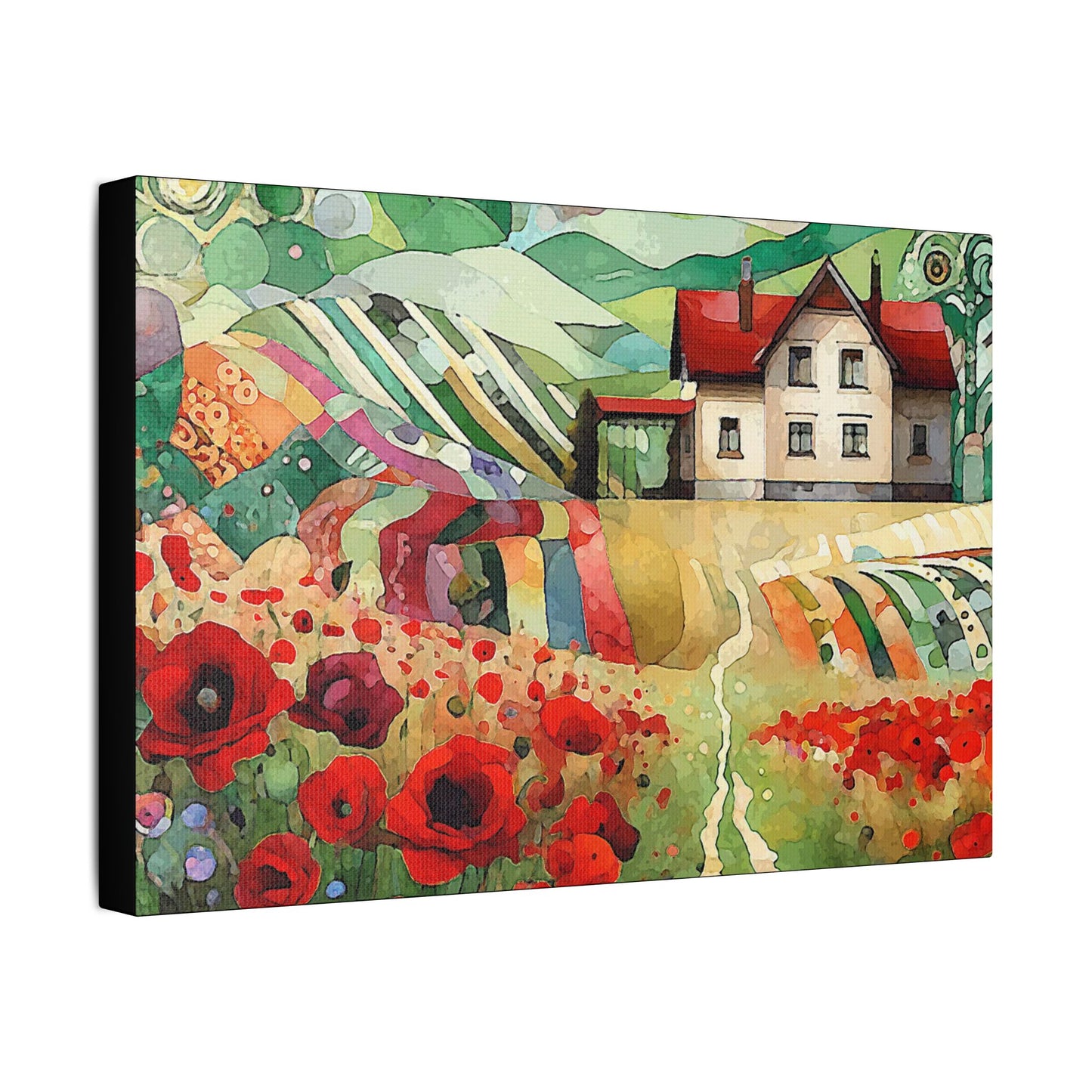 Poppy Hill House- Art- Gallery Wrapped- Satin Stretched Canvas Gallery Wraps - No Frame Needed