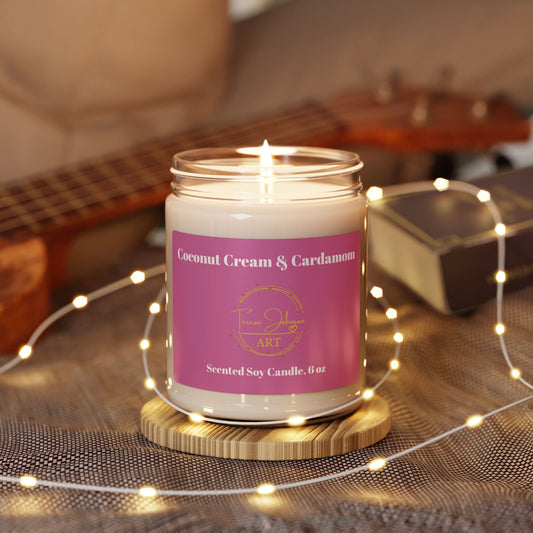 Coconut Cream & Cardamon - Scented Soy Candle, 9oz