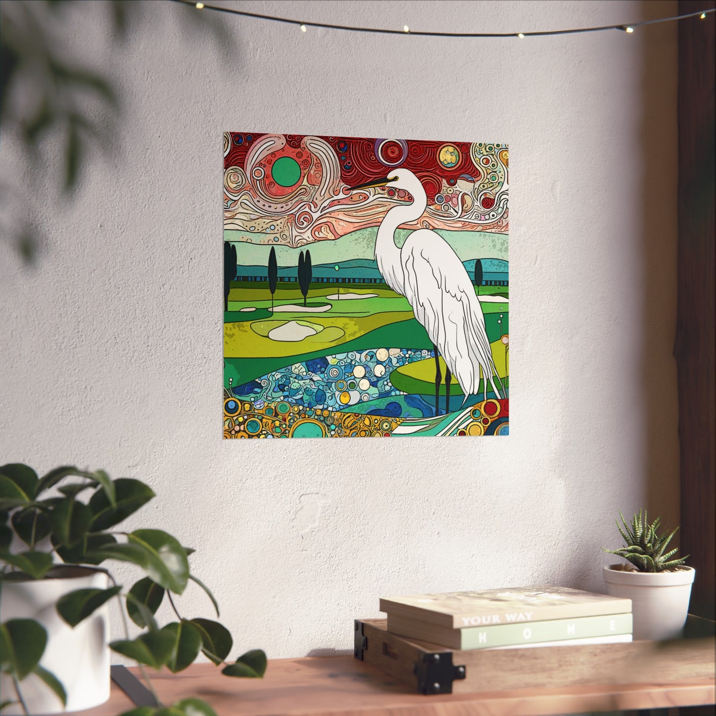 Florida Egret Art- Giclée Technique Fine Art Posters- No Frame