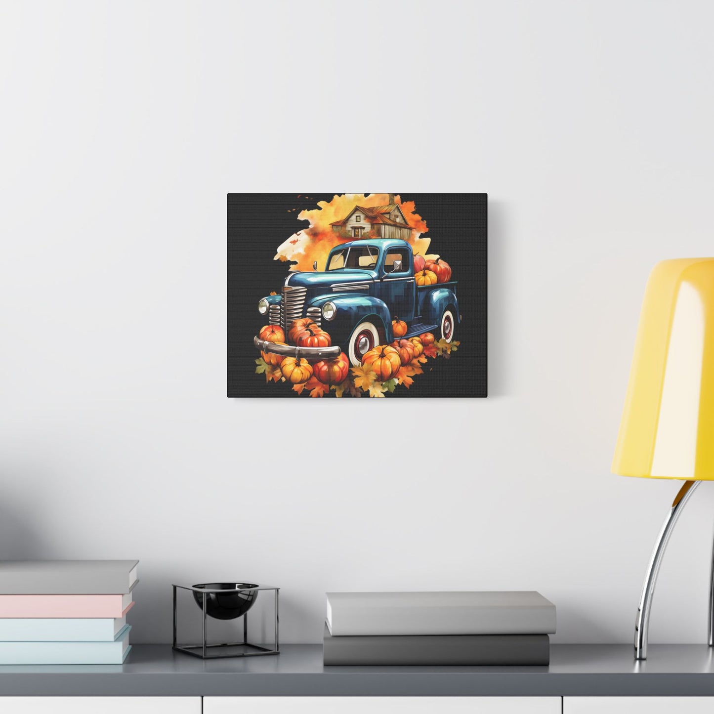 Fall Truck Art- Gallery Wrapped- Satin Stretched Canvas Gallery Wraps - No Frame Needed