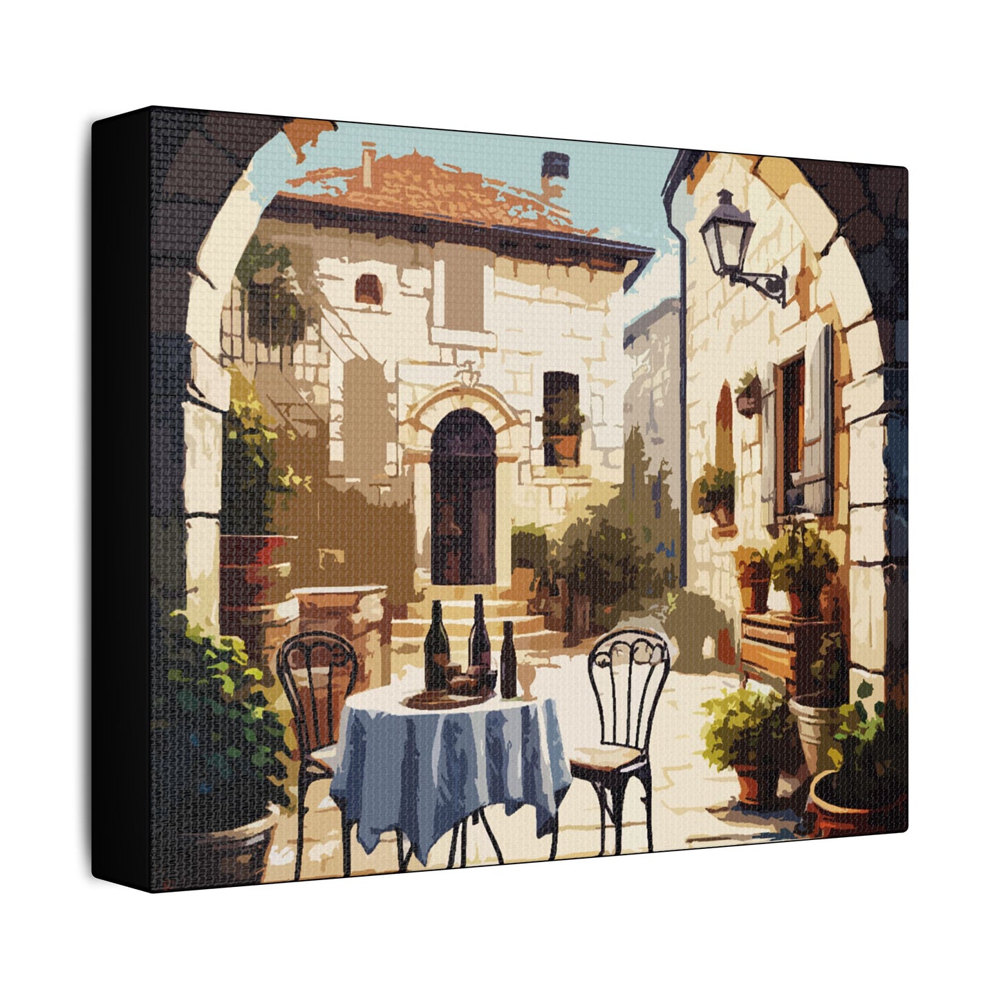 Secret Patio- Art- Gallery Wrapped- Satin Stretched Canvas Gallery Wraps - No Frame Needed