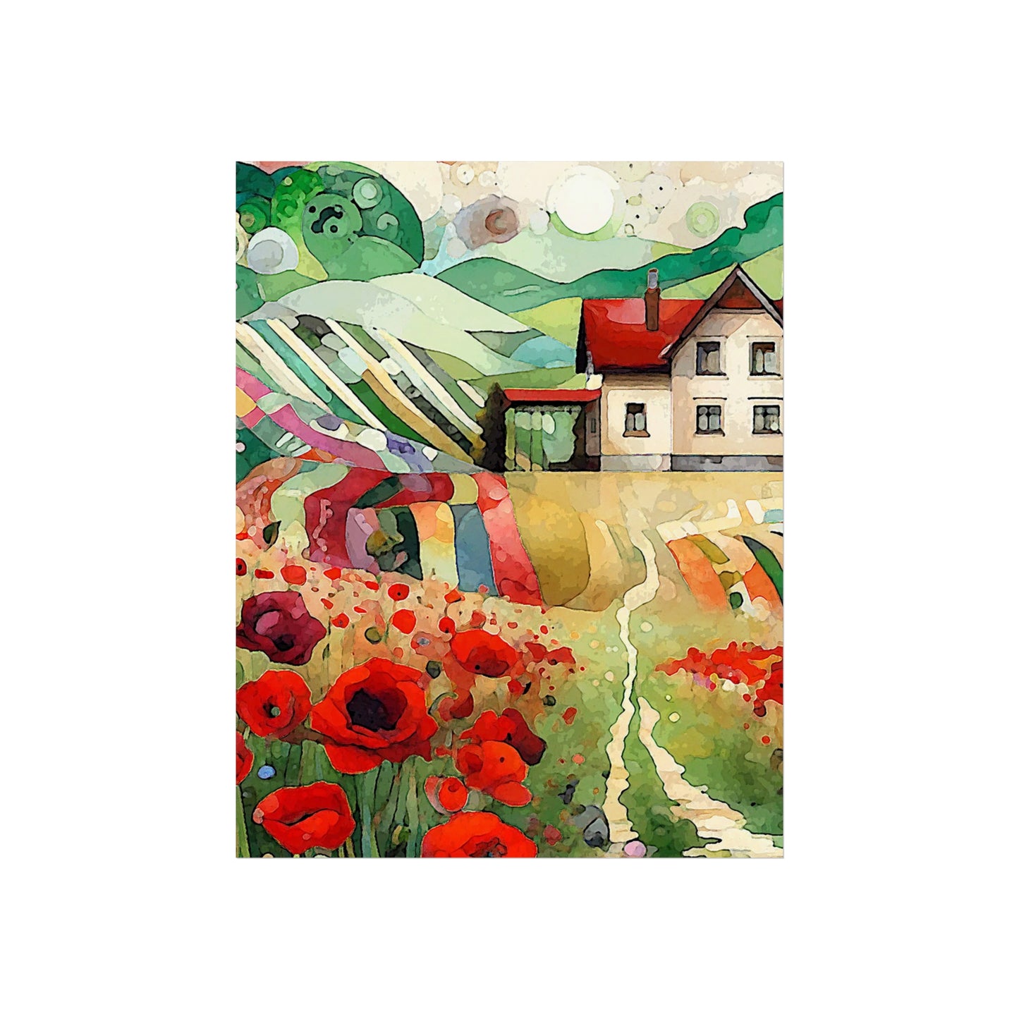 Poppy Hill House- Art- Giclée Technique Fine Art Posters- No Frame