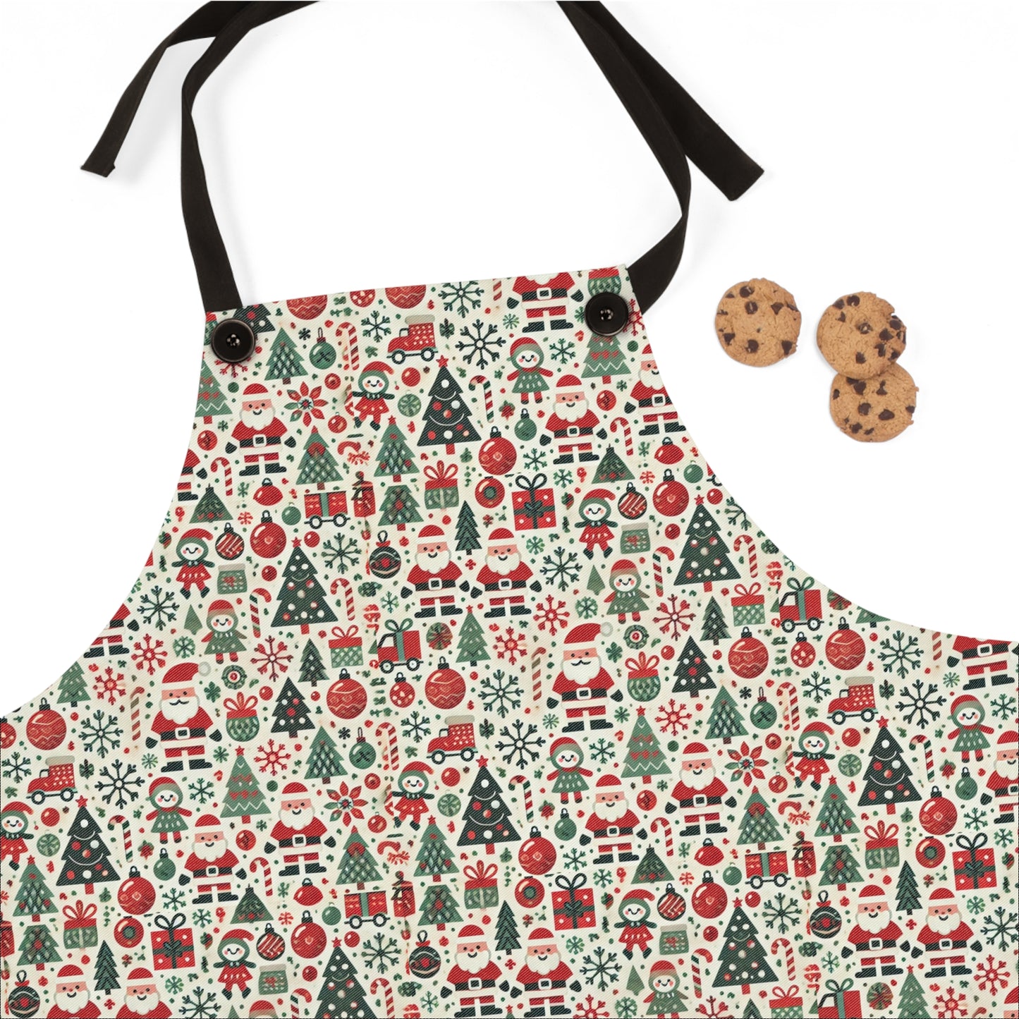 Santas, Trees, Snowflakes, Candy Canes, and Ornaments, Christmas Apron
