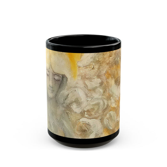 Angels watch over Thee- 11 oz or 15 oz Ceramic Black Mugs