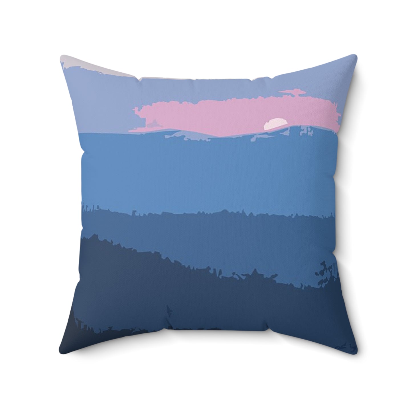 Sunset in the Mountains Faux Suede Square Pillow