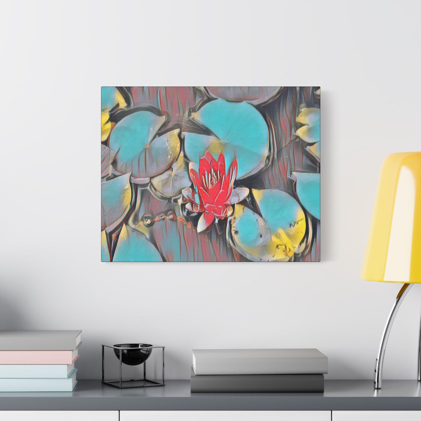 Water Lily Art- Gallery Wrapped- Satin Stretched Canvas Gallery Wraps - No Frame Needed